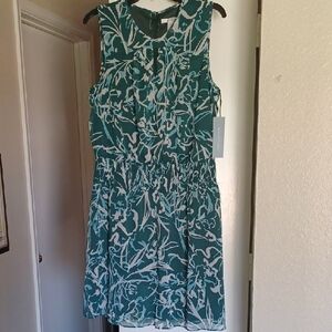 London Times Blue and White Sleeveless Sundress